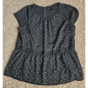 Ann Taylor Black and White Blouse